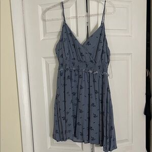 Trixxi Slate Blue Floral Mini Dress